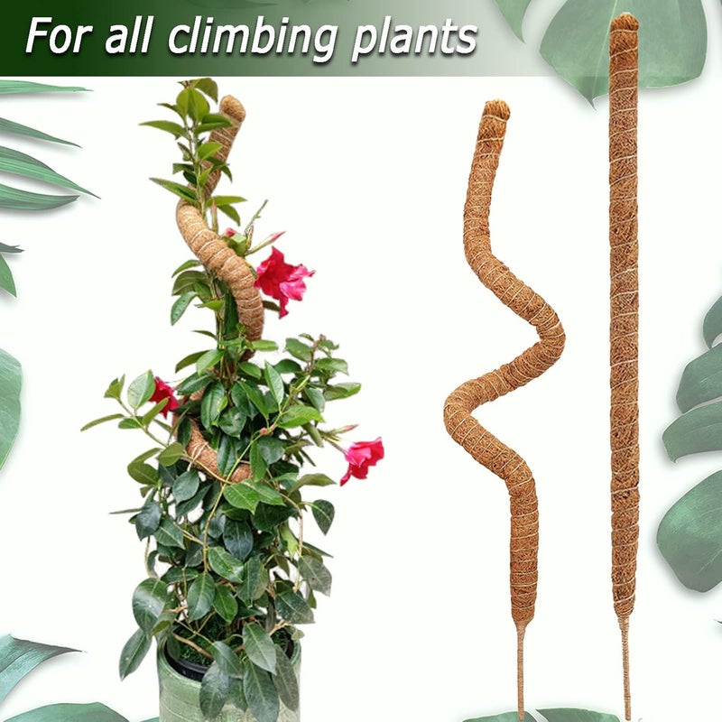 Soupiar 2 Pack Moss Pole, 28 Inch Bendable Moss Pole for Plants Monstera, Moss Poles for Climbing Plants Indoor, Coir Plant Pole Sticks Support Stakes for Potted Plant, Pothos, Philodendron - Image 4